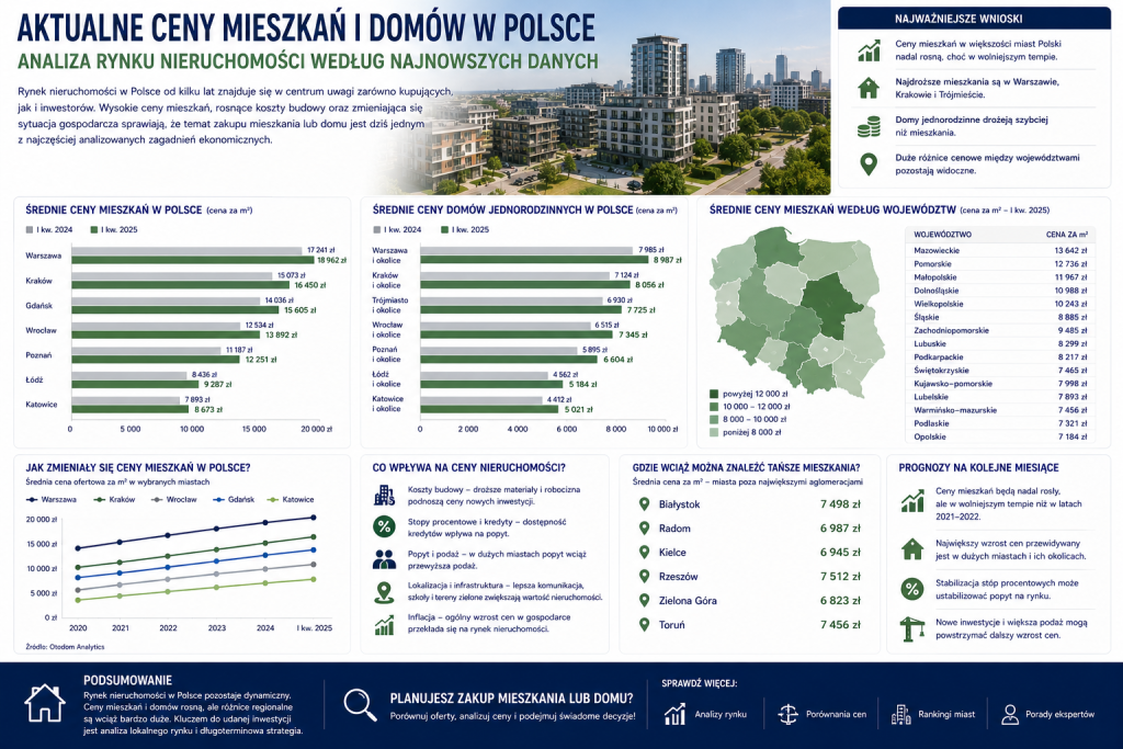 Aktualne ceny mieszkań i domów w Polsce