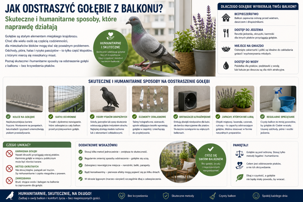 Jak odstraszyć gołębie z balkonu