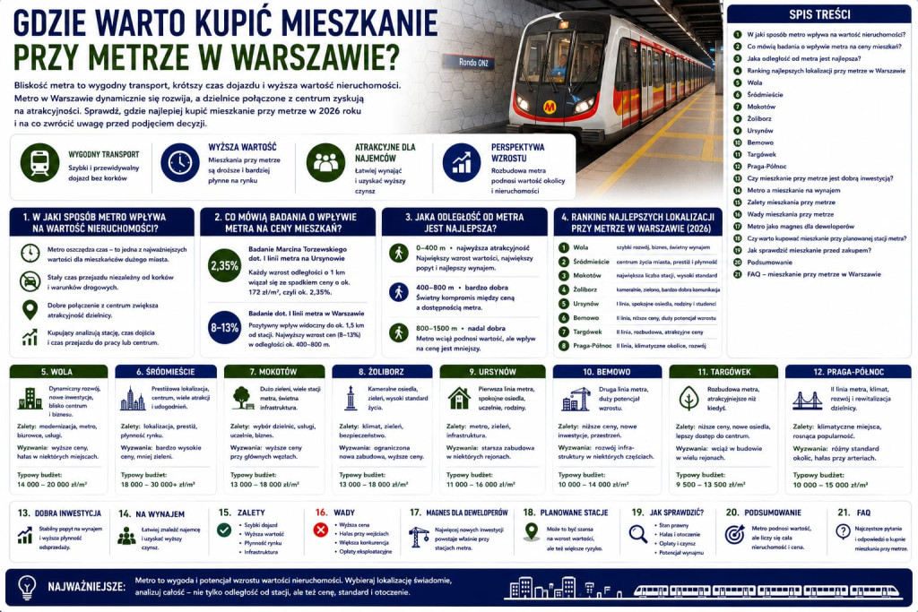 Gdzie warto kupić mieszkanie przy metrze w Warszawie?