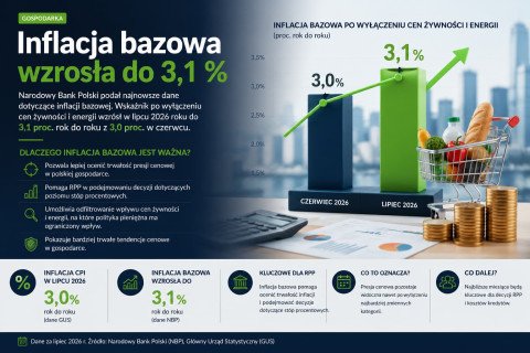 Inflacja bazowa wzrosła do 3,1 %