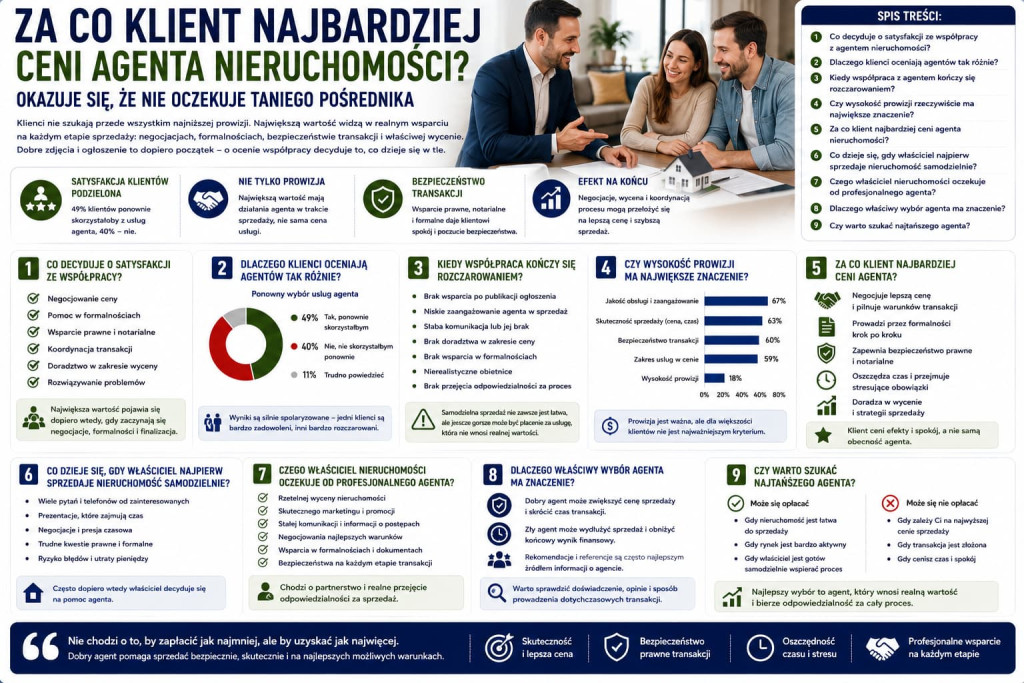 Za co klient najbardziej ceni agenta nieruchomości?