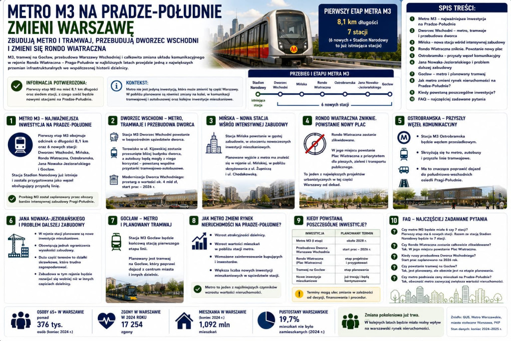 Metro M3 na Pradze-Południe zmieni Warszawę