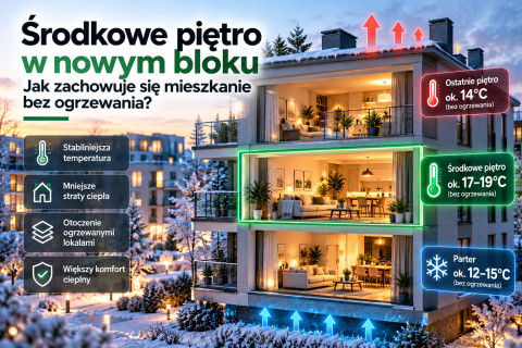 Środkowe piętro w nowym bloku: jak zachowuje się mieszkanie bez ogrzewania?