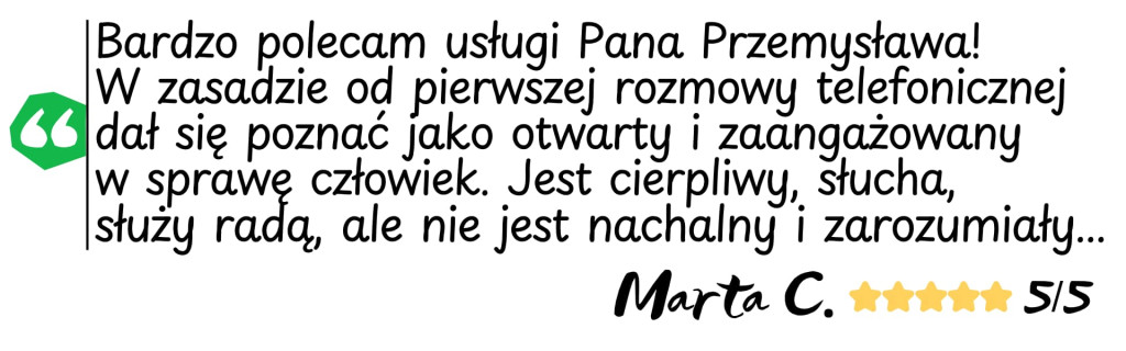 Opinia Google - Marta